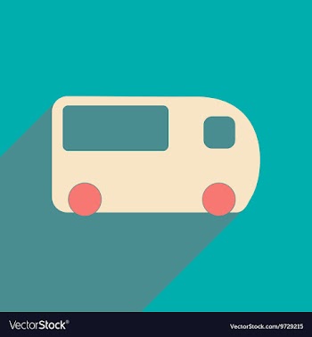 Flat with shadow icon and mobile applacation bus vector image
