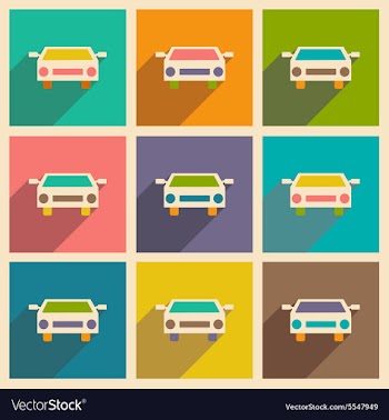 Flat with shadow icon and mobile applacation car vector image
