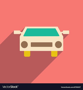 Flat with shadow icon and mobile applacation car vector image