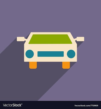 Flat with shadow icon and mobile applacation car vector image