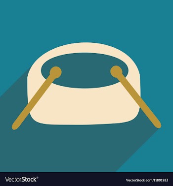 Flat with shadow icon and mobile applacation drums vector image