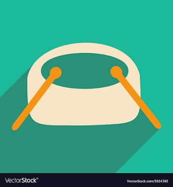 Flat with shadow icon and mobile applacation drums vector image