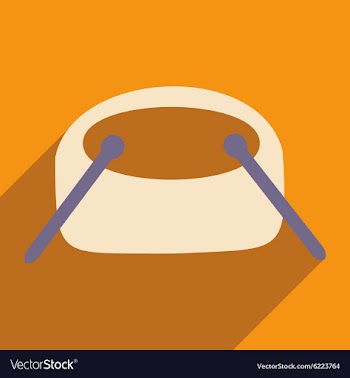 Flat with shadow icon and mobile applacation drums vector image