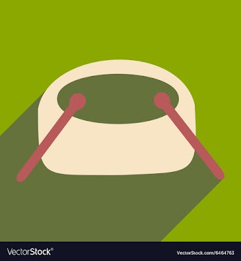 Flat with shadow icon and mobile applacation drums vector image