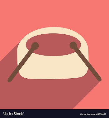 Flat with shadow icon and mobile applacation drums vector image