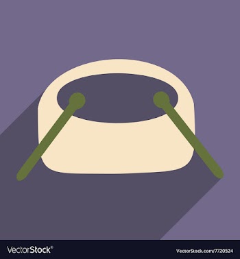 Flat with shadow icon and mobile applacation drums vector image