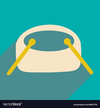 Flat with shadow icon and mobile applacation drums vector image