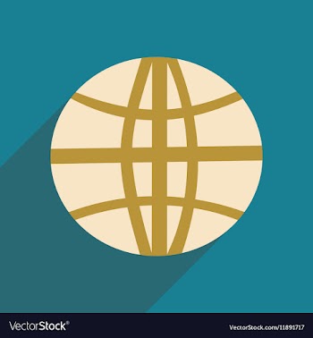 Flat with shadow icon and mobile applacation earth vector image