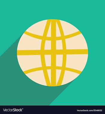 Flat with shadow icon and mobile applacation earth vector image