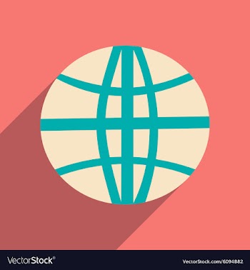 Flat with shadow icon and mobile applacation earth vector image