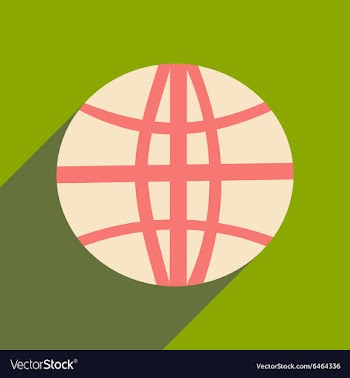 Flat with shadow icon and mobile applacation earth vector image