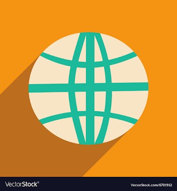 Flat with shadow icon and mobile applacation earth vector image