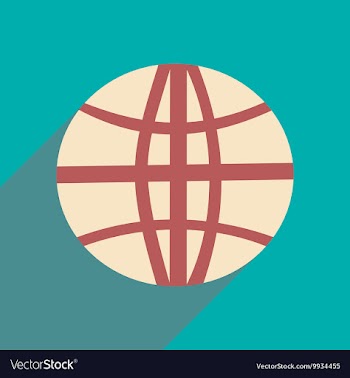 Flat with shadow icon and mobile applacation earth vector image