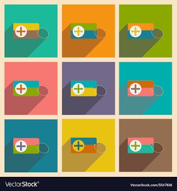 Flat with shadow icon and mobile applacation first vector image