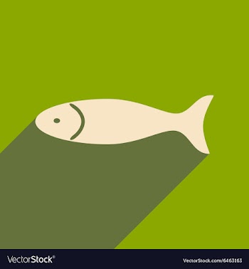 Flat with shadow icon and mobile applacation fish vector image