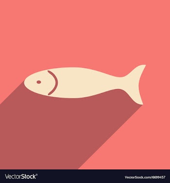 Flat with shadow icon and mobile applacation fish vector image