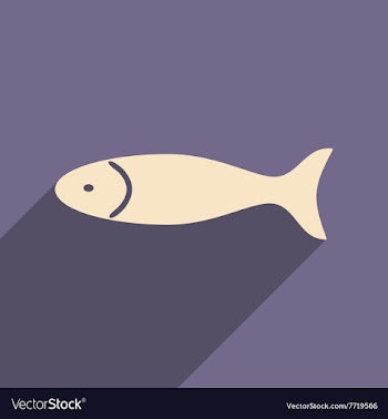 Flat with shadow icon and mobile applacation fish vector image