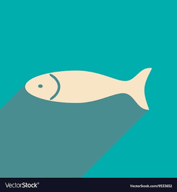 Flat with shadow icon and mobile applacation fish vector image