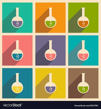 Flat with shadow icon and mobile applacation flask vector image