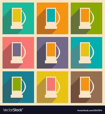 Flat with shadow icon and mobile applacation gas vector image