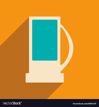 Flat with shadow icon and mobile applacation gas vector image