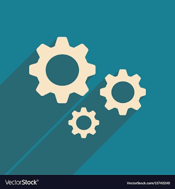 Flat with shadow icon and mobile applacation gears vector image