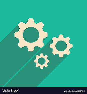 Flat with shadow icon and mobile applacation gears vector image