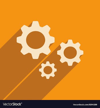 Flat with shadow icon and mobile applacation gears vector image