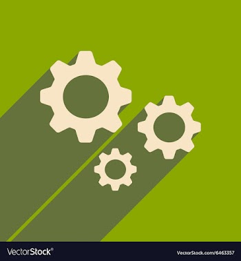 Flat with shadow icon and mobile applacation gears vector image