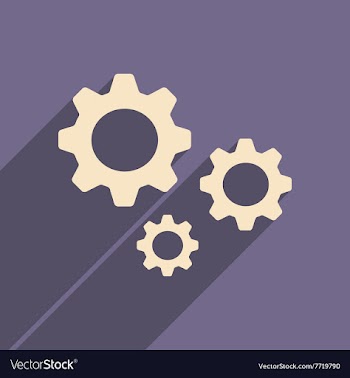 Flat with shadow icon and mobile applacation gears vector image