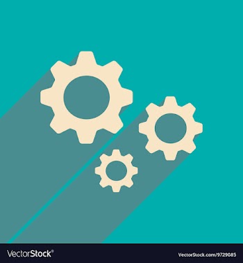 Flat with shadow icon and mobile applacation gears vector image
