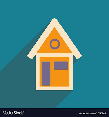 Flat with shadow icon and mobile applacation house vector image