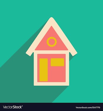 Flat with shadow icon and mobile applacation house vector image