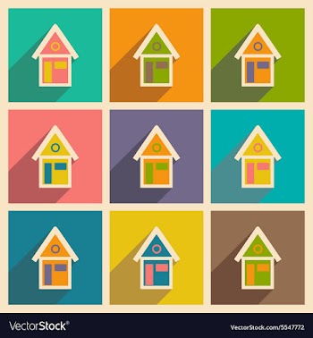 Flat with shadow icon and mobile applacation house vector image