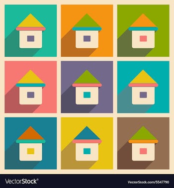 Flat with shadow icon and mobile applacation house vector image
