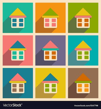 Flat with shadow icon and mobile applacation house vector image