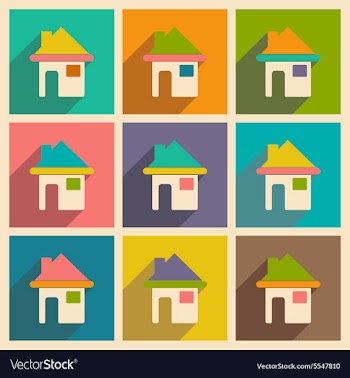 Flat with shadow icon and mobile applacation house vector image