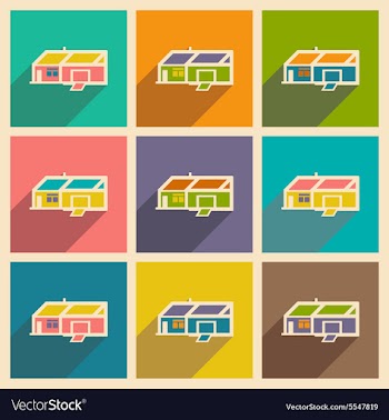 Flat with shadow icon and mobile applacation house vector image