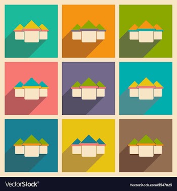 Flat with shadow icon and mobile applacation house vector image