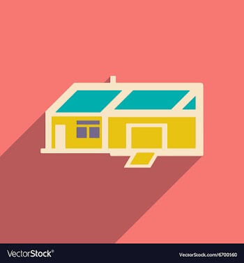 Flat with shadow icon and mobile applacation house vector image