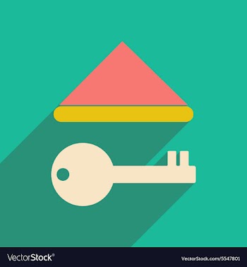 Flat with shadow icon and mobile applacation key vector image