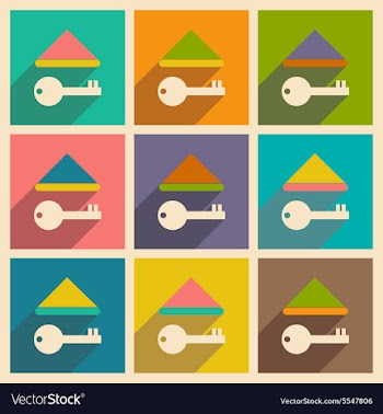 Flat with shadow icon and mobile applacation key vector image