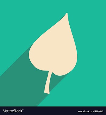 Flat with shadow icon and mobile applacation leaf vector image