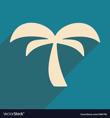 Flat with shadow icon and mobile applacation palm vector image