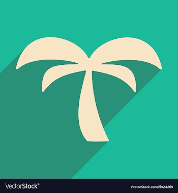 Flat with shadow icon and mobile applacation palm vector image