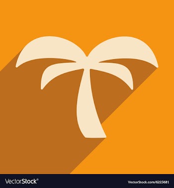 Flat with shadow icon and mobile applacation palm vector image