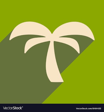 Flat with shadow icon and mobile applacation palm vector image
