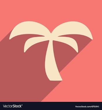 Flat with shadow icon and mobile applacation palm vector image