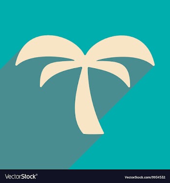 Flat with shadow icon and mobile applacation palm vector image