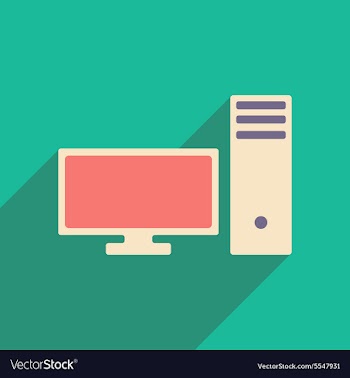 Flat with shadow icon and mobile applacation pc vector image